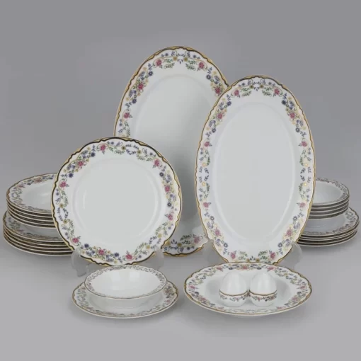 سرویس غذا خوری 28 پارچه چینی زرین سری ایتالیا اف مدل گلستان درجه یک