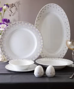 سرويس غذاخوری 28 پارچه چینی زرین مدل ايتاليا اف کامومیلا درجه عالی